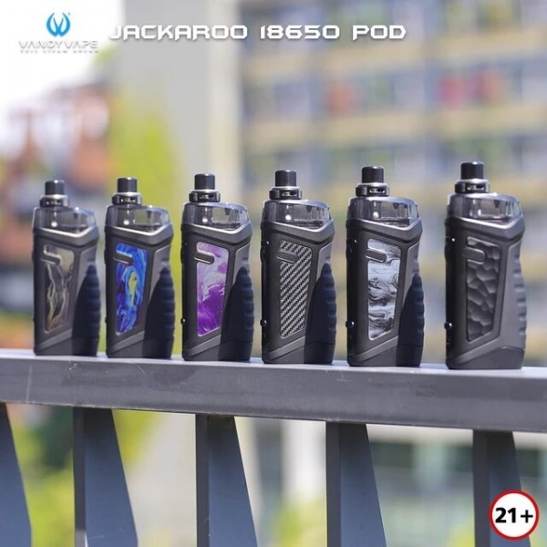 Vandy Vape Jackaroo 18650 Pod Kit, vvc mesh coils, single 18650, single